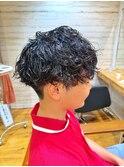 マッシュ×スパイラルパーマ