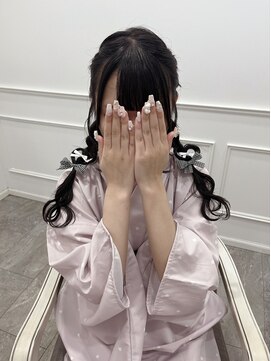 リルミー(Lilme) 【ヘアメ】浴衣で可愛く＊編みおろしツイン×ハートヘア＊新井