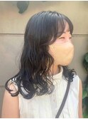 韓国風レイヤーカットウルフカット前髪カットアッシュブラウン