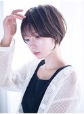 ショート美髪おくれ毛前髪カット_F60116