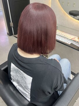 ルノン シェリー(LUNON cheliy) ホワイトグレージュミニウルフチェリーブラウンデジタルパーマ