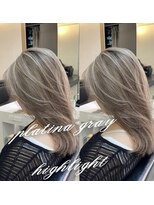 ブレンド 渋谷(BLend)&nbsp;ホワイトグレージュミニウルフデジタルパーマチェリーブラウン