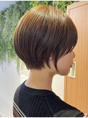 ◎前下がりショートボブハンサムショートカットカラーパーマケア