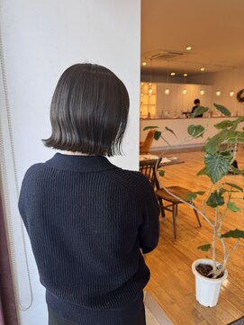 12/14ボブヘア/透明感カラー/ブリーチなしカラー/冬人気ヘア