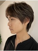 波巻きツイストスパイラル刈り上げセンターパートフェザーパーマ