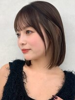 アッシュ 洋光台店(Ash)&nbsp;洋光台インナーカラーショートボブ白髪ぼかしハイライト顔周り