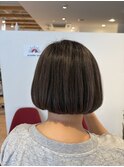 ハイライトカラー,白髪ぼかし,ベージュ,ショートボブ【草加】