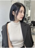 黒髪切りっぱなしボブ/タッセルボブ/船橋