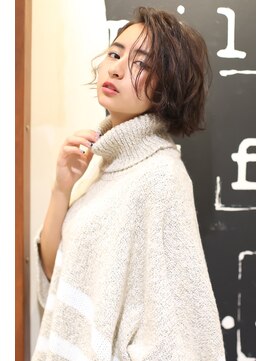 ミンクス 原宿店(MINX) 【似合わせカット】ヴェールウェーブボブ×ブルージュ