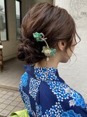 浴衣のシニヨンアレンジ