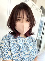 ムク 横浜店(muku)&nbsp;ダブルカラーピンクベージュベージュカラーケアブリーチミニボブ