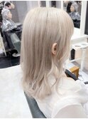 ミルクティーアッシュシルキーベージュ3DカラーブリーチWカラー