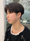 メンズカットセンターパートマッシュニュアンスパーマ
