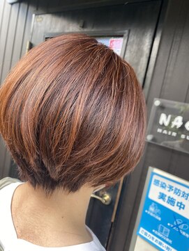 ナゴミ(NAGOMI) ショートボブ　オレンジカラー