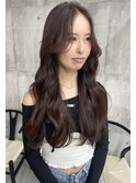 ブラウンラベンダー×ロングレイヤー