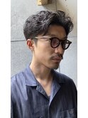 ニュアンスパーマ/センターパート/メンズショート/刈り上げ