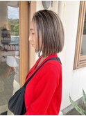 外国人風ハイライト細めハイライト＊ぷつっと結べるボブ
