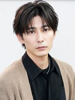 カットもパーマもイケメンパラダイス Men's天王寺 大人センターパート×柔らかニュアンス