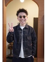 エディ(Edy) メンズスパイキーショートブラウンカラー眉毛カット外国人風岡山