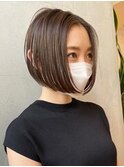 141. 卵型/インナーカラー/ボブ/ハイライト/白髪ぼかし