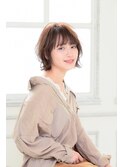 大人可愛いひし形 ショートボブ  アッシュベージュ