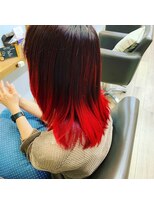 ヘアーラウンジ アルテ(hair lounge arte)&nbsp;レッドグラデーション×ミディ