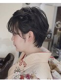 emue京都◇耳かけショート成人式ヘアセット 濡れ髪◇中島