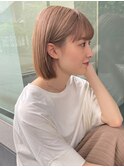 【本山貴志】ハイトーンベージュダブルカラー前髪ストレートボブ