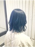 ブリーチ1回から☆ブルーブラック【くびれヘア】