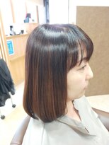 ヘアサロンアンドヘアメイクディー(hair salon hair make D)&nbsp;仙台D 伸ばしかけストレートセミロングボブかわいいワンレングス