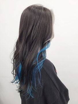 ゴットラトゥール(GOTTO LATOUR) インナーカラー/イヤリングー/ケアブリーチ/ブルー/ロング