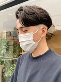センターパートメンズマッシュパーマニュアンスパーマ刈り上げ