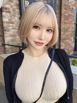 エリーツ 表参道(elyts) ホワイトミルクティーボブ