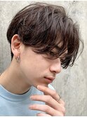 センターパートニュアンスパーマコンマヘアカルマパーマ韓国30代