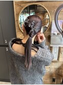 結婚式参列ヘア/ローポニーアレンジ/ヘアアレンジ