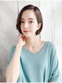 ツヤ感かきあげショートボブ