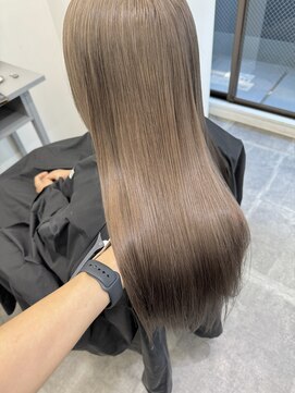 ペレ 栄店(PELE) デザインカラー/レイヤーカット/ウェットヘア/オリーブベージュ