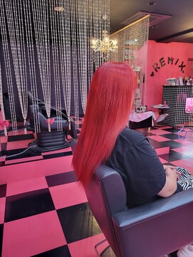 リミックス(REMIX by Love hair KING OF PRINCESS HAIR&EXTENTION) 原色派手髪 カラーバター レッド