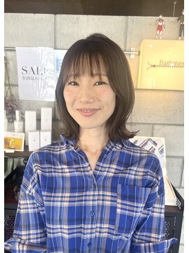 ファスナー(fustener) レイヤーボブ × カーキブラウン