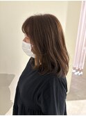 レイヤーカット×明るめブラウン