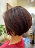 レイヤーショート+白髪ぼかしハイライト