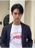 メンズセンターパート/ウエットセット/