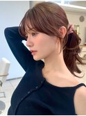 ココアブラウン美髪韓国レイヤー顔まわり小顔カット透明感カラー