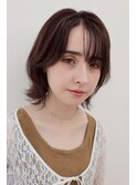 ミディアムボブ立体感ダークブラウン