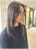 韓国ヘア/レイヤーカット/ロングスタイル/暗めカラー/ミディアム