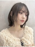 くすみベージュ/ボブ/前髪/レイヤー/髪質改善/縮毛矯正/大宮