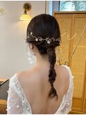 編みおろし　前撮り　花嫁　アレンジ