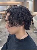 グランジサーフカールパーマツイストスパイラルパーマフェード