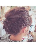 波巻きウェーブ編み込みアレンジ＊