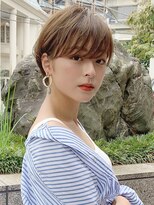 大人可愛い耳かけショートボブフォギーベージュ【江角力也】
